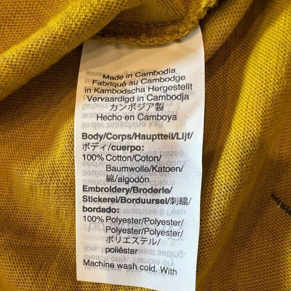 J. Crew Yellow Gold Short Sleeve T Shirt with Hot Pink Roses Size XL - Picture 7 of 9